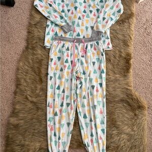 Cuddl Duds Multicolor Tree Print Pajama Set Size S Holiday